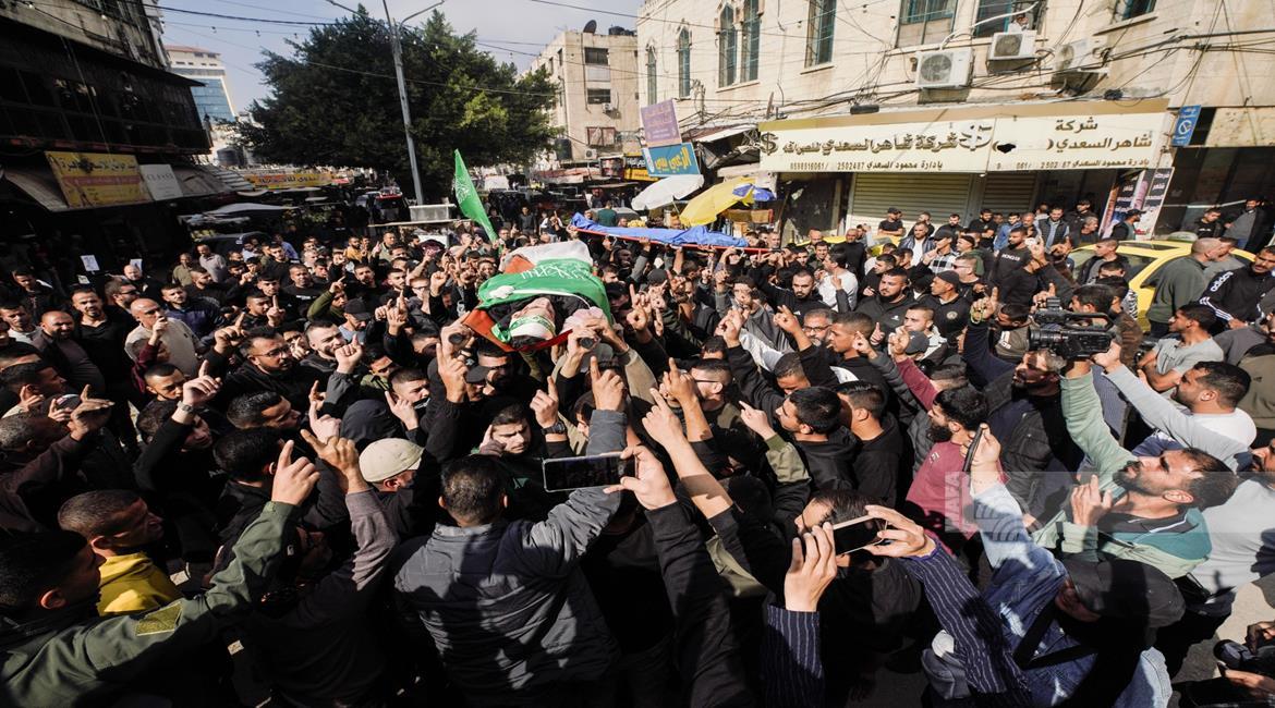 جانب من تشييع شهداء جنين الثلاثة